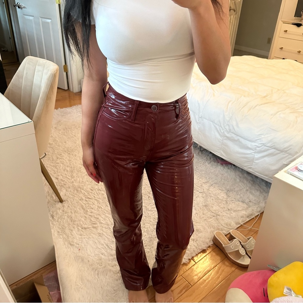 Hollister PU Burgundy Pants